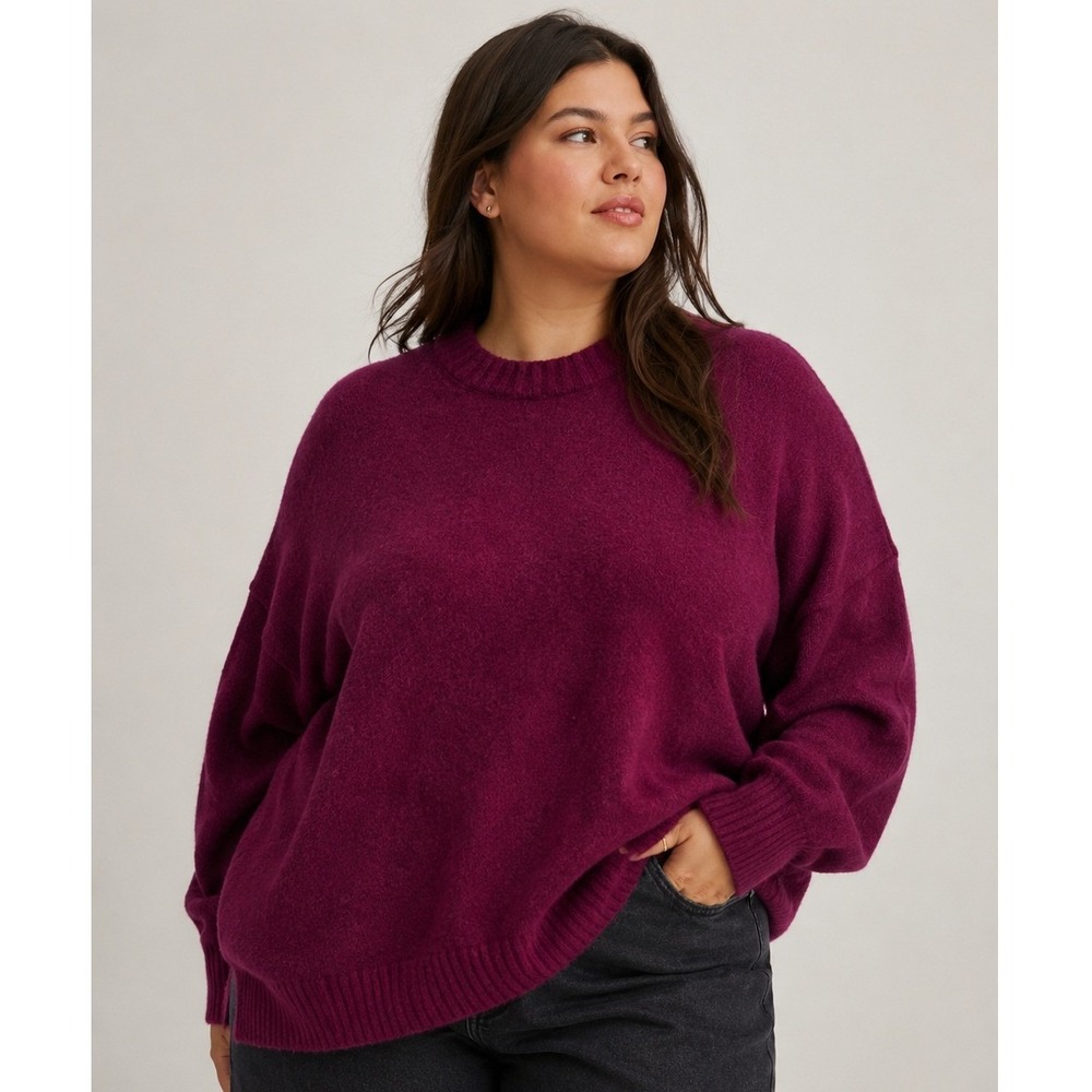 Madewell Cloudsoft Drop-Shoulder Wool Alpaca Blend Sweater XL Slouchy Jewel Tone